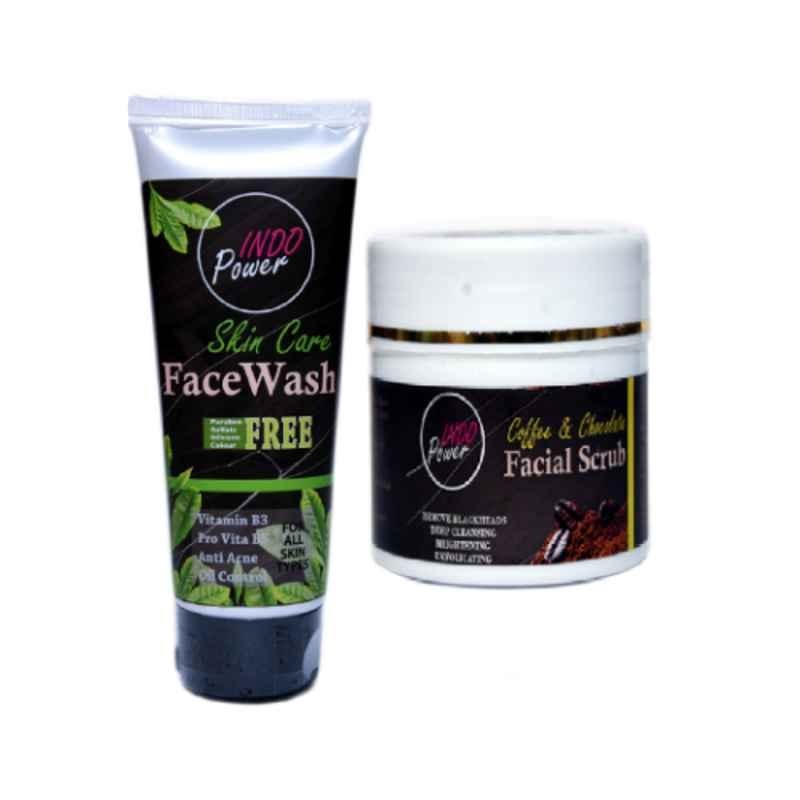 Indopower DD197 100g Skin Care Face Wash 100g with Coffee & Chocolate Facial Scrub Combo Pack