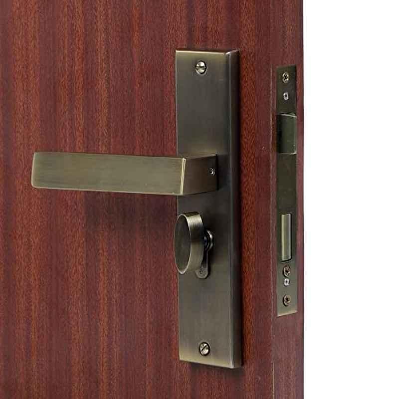Handle Waala LB10003 8 inch 60mm Stainless Steel Antique Brass Finish Cylindrical Plate One Side Key Mortise Door Lock Set