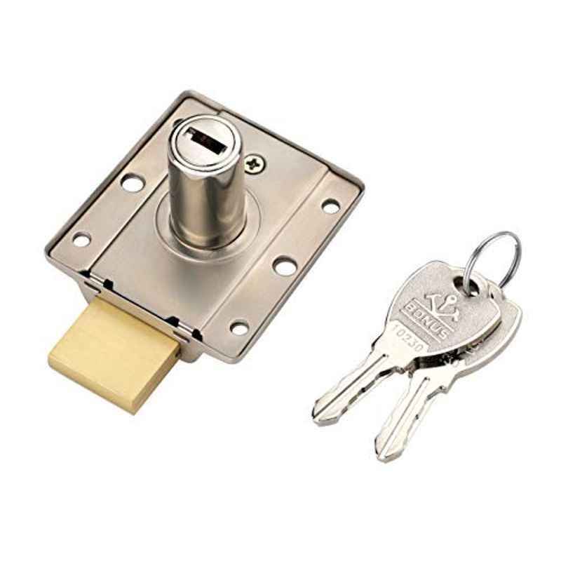 Bonus CB-LSR 23mm Mild Steel Silver Nickel Finish Cupboard Lock