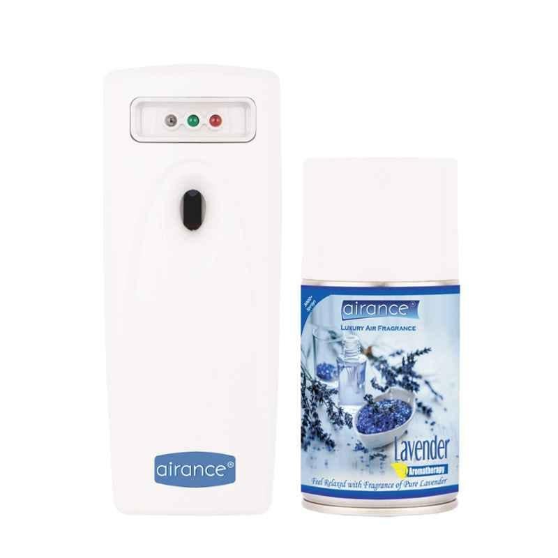 Airance Automatic Air Freshener Dispenser with 250ml Lavender Refill Bottle, Air-CMB-DISP-LED-A3-LD-20