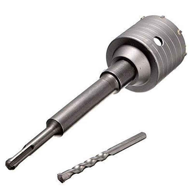 TURKISH 50mm Grey Concrete Wall Drill Bit Hole Saw Cutter, 300mm Connecting Rod with Wrench for Brick Cement Stone, 50X300