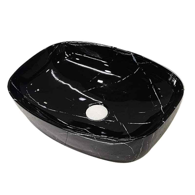 Bassino Art 50x38.5x14cm Ceramic Black Wash Basin, GR-032-S