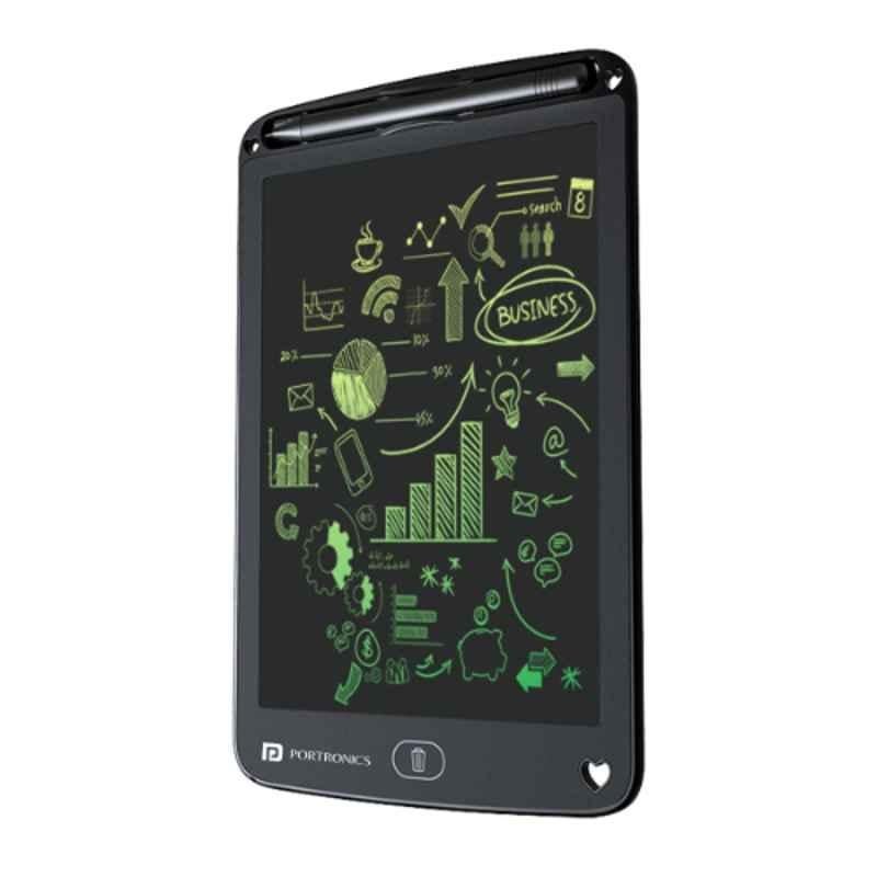 Portronics Ruffpad 12M 12 inch Plastic Black LCD Writhing Pad, POR 1581