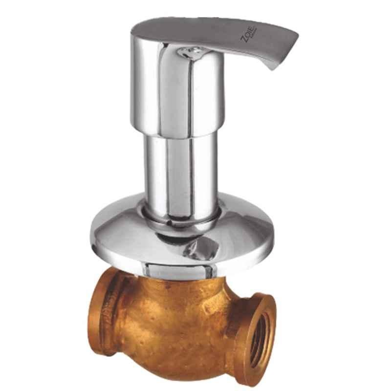 Zoie Stonex 20mm Brass Silver Chrome Finish Concealed Stopcock, Z27008