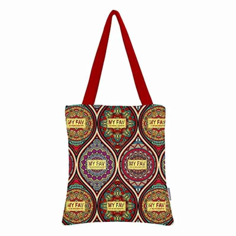 My Fav Cotton Printed Canvas Tote Bag, MFCTB001