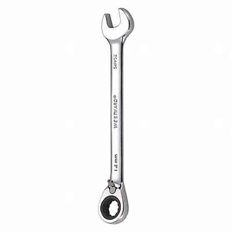 Westward 7-1/2 inch Alloy Steel Chrome Ratchet Wrench, 54PP52