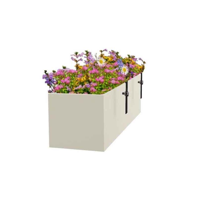 Yuccabe Italia Rectangular Pleasant White Hybrid Polymer Planter, YUCCABE-BOX-TRA-R-240707