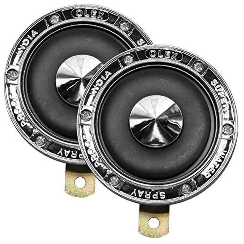 AllExtreme Olex Super New Horn Bike & Car Horns Super Loud Sound Air Siren (12V, Black & Silver), (Pack of 2)