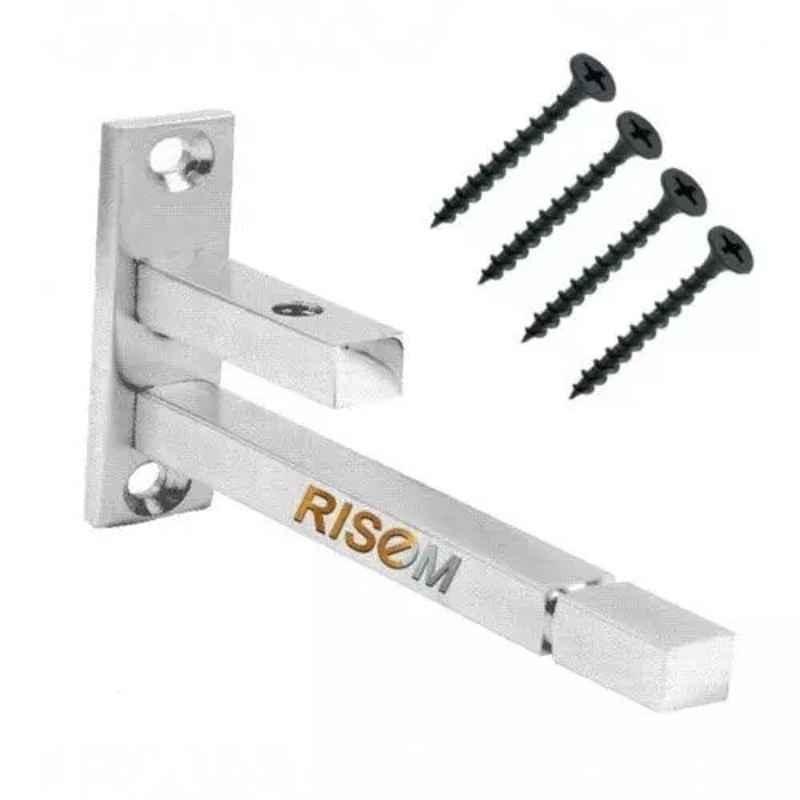 RiseOm Stainless Steel F Type Shelf Support Bracket for 8mm Glass, 2V-OYN8-6J7V (Pack of 4)