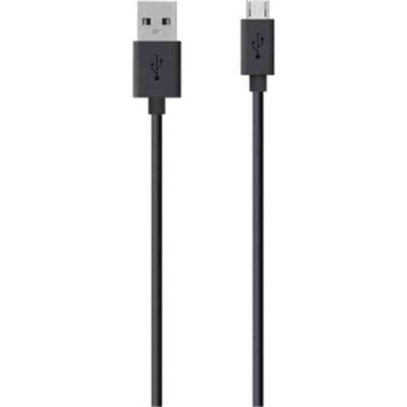 Belkin 1.2m Black Round Micro USB to USB 2.0 Cable, F2CU012bt04-BLK