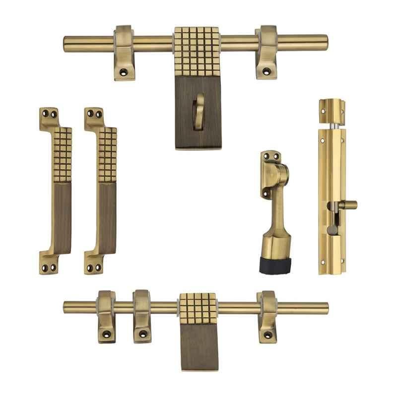 Urim Halfbox 6 Pcs Aluminum Antique Finish Single & Double Door Accessories Set