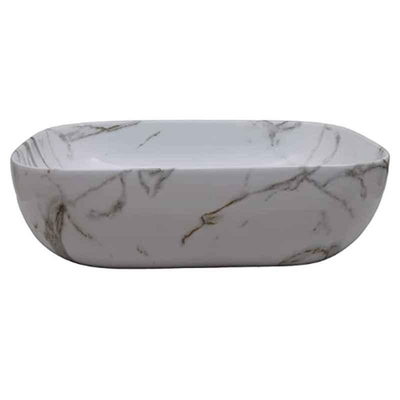 Hisre 45x33x12.7cm Ceramic White Table Top Wash Basin, SKT1034