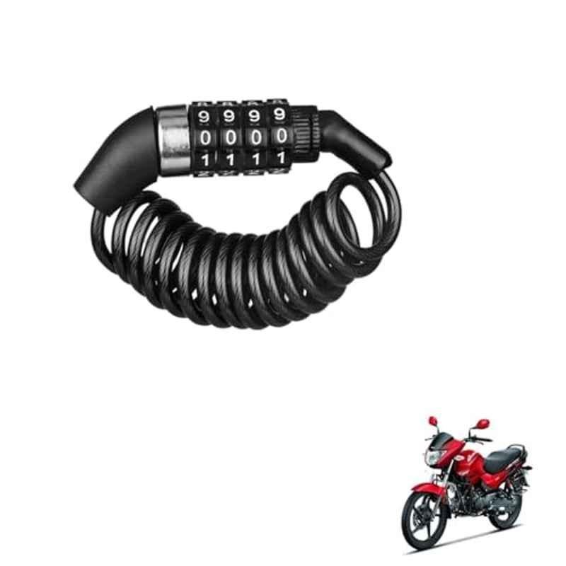 Kozdiko Plastic Black Resettable Password Multi-Use Cable Lock for Hero Glamour, Resettable-Num-Lock-287