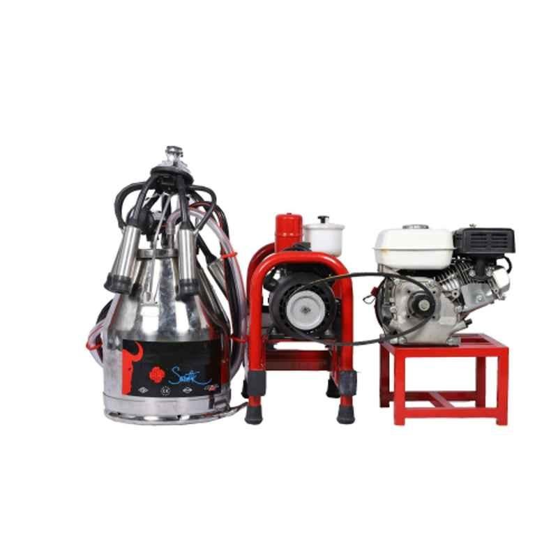 Swastik 25 Litre Stainless Steel 304 Single Bucket Milking Machine with Engine, Mad-Dog-02