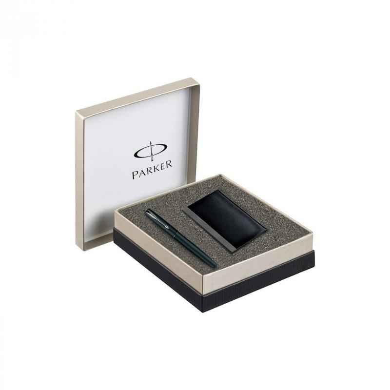 Parker Frontier Matte Black CT Roller Ball Pen with Card Holder, 9000021040