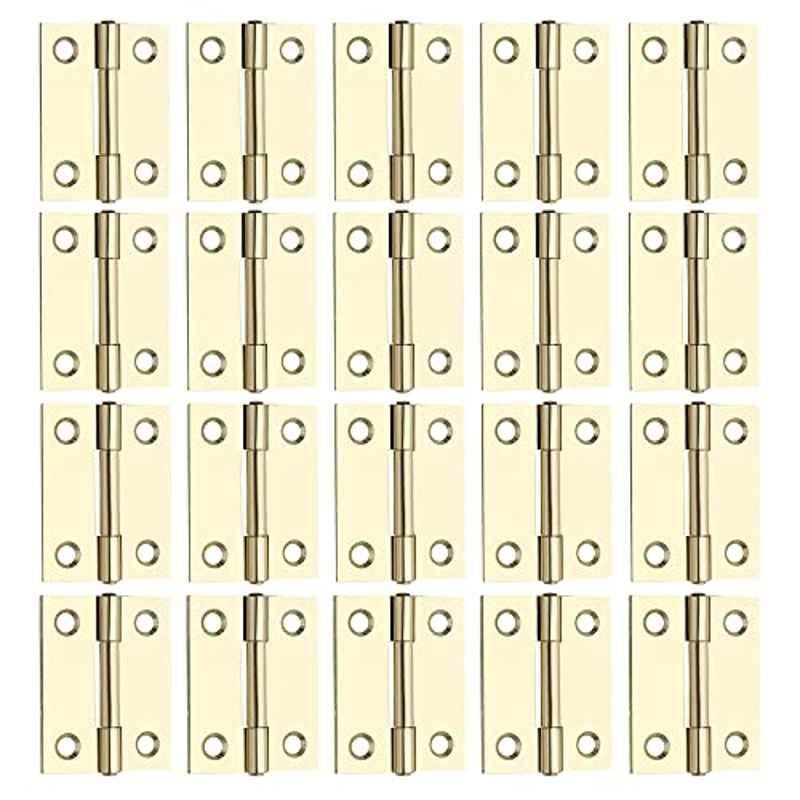 Screwtight 2 inch Iron Antique Brass Finish Small Butt Hinge, S170103EB-20 (Pack of 20)