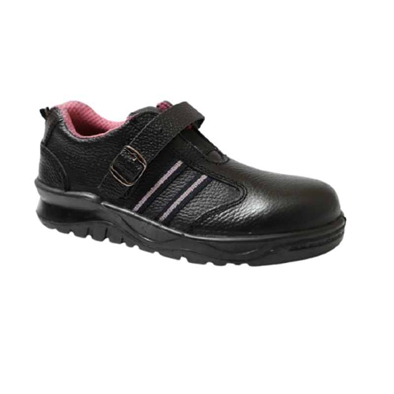 Blacksteel LS 01 Leather Steel Toe Black Work Safety Shoes, Size: 7