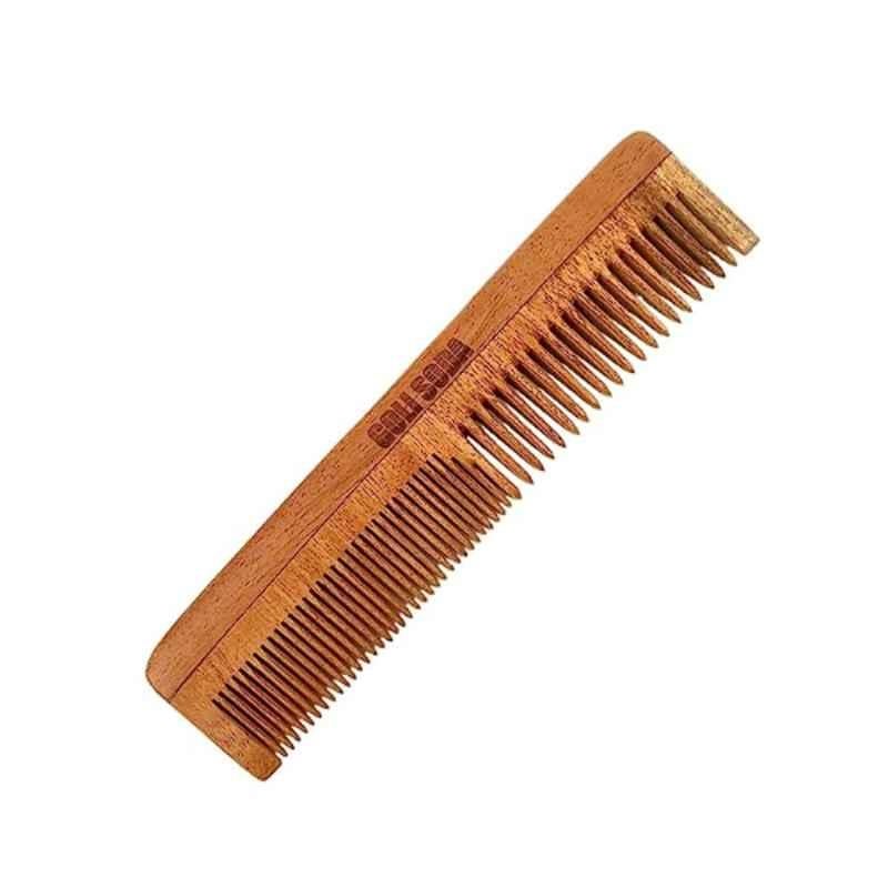 Goli Soda Neem Wood Double Tooth Hair Comb, GSNWC002
