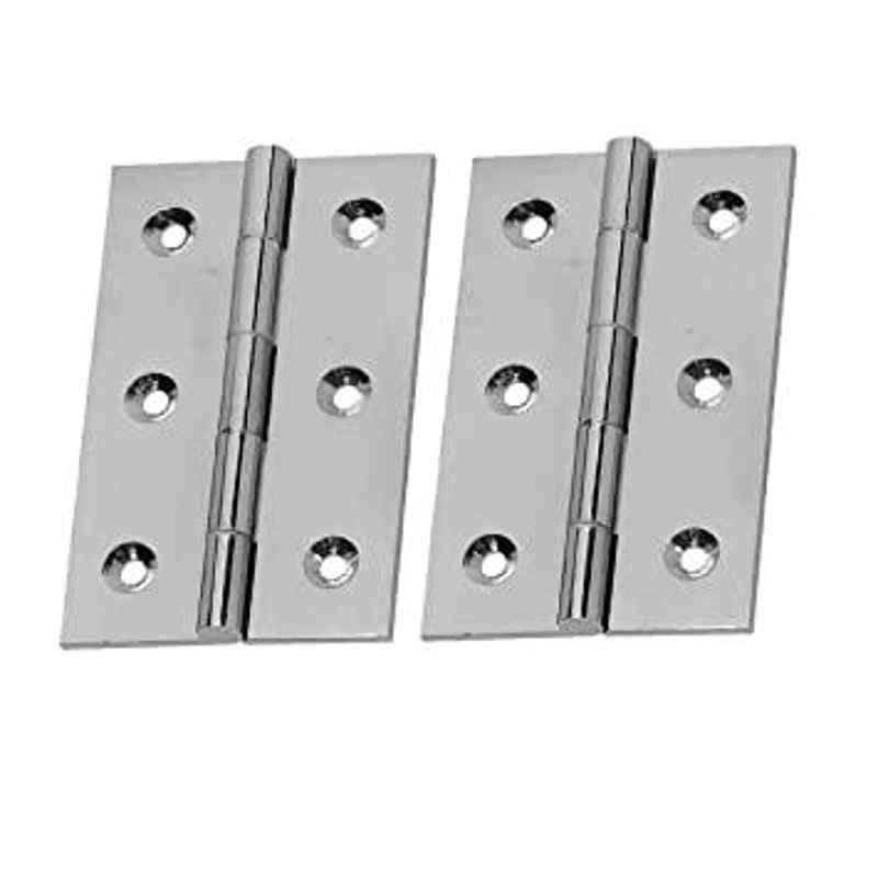 Smart Shophar 1.5 inch Brass Silver Butt Hinge, SHA10HG-BUTT-NS4X.75X1.5-P2 (Pack of 2)