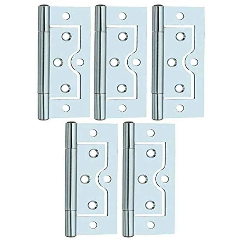 Screwtight 3 inch Iron Chrome Finish Flush Hinge, â€ŽS170705CP-05 (Pack of 5)