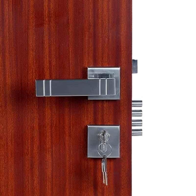 Homexpert Rose Spacio 60mm Stainless Steel Silver Both Side Key Mortise Door Lock Set