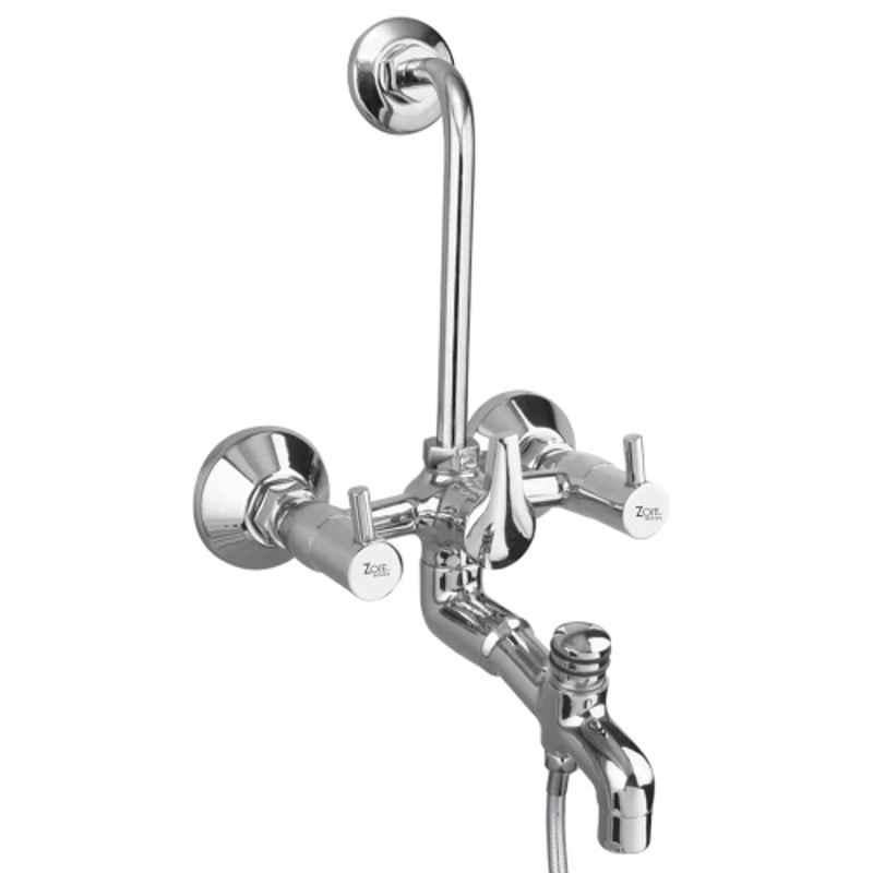 Zoie Mini Brass Silver Chrome Finish 3 in 1 Wall Mixer, Z20022