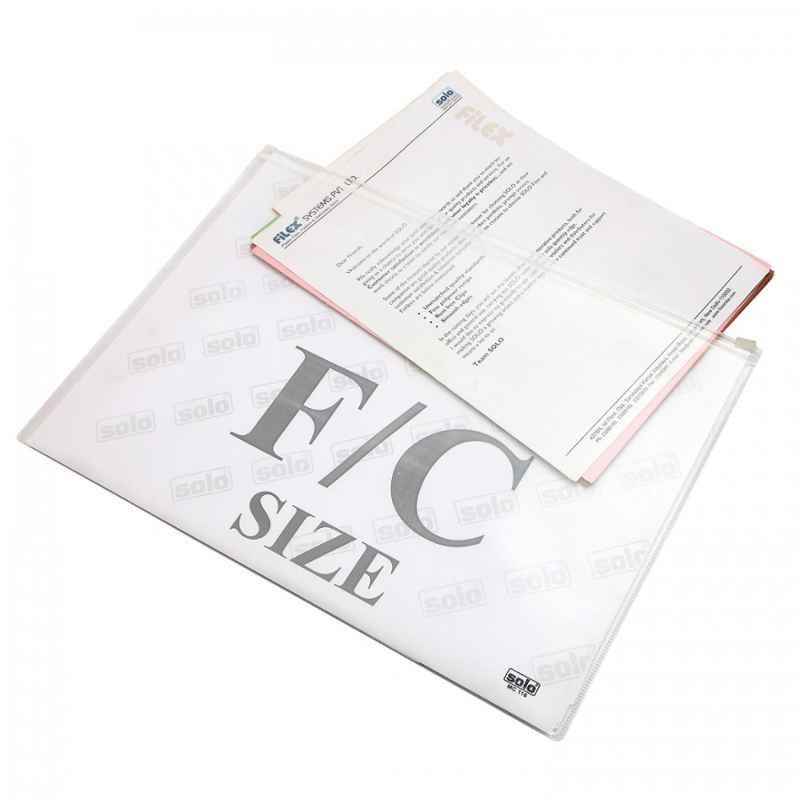 Solo FC Transparent White Document Bag with Zipper Closure, MC 116 (Pack of 20)
