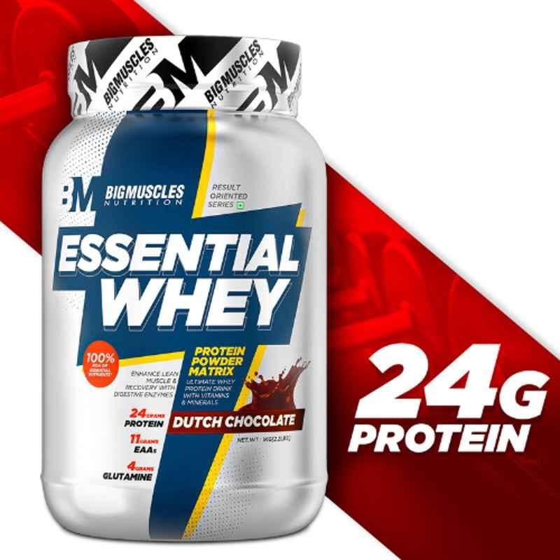 Big Muscles 1kg Dutch Chocolate Essential Whey Protein Powder