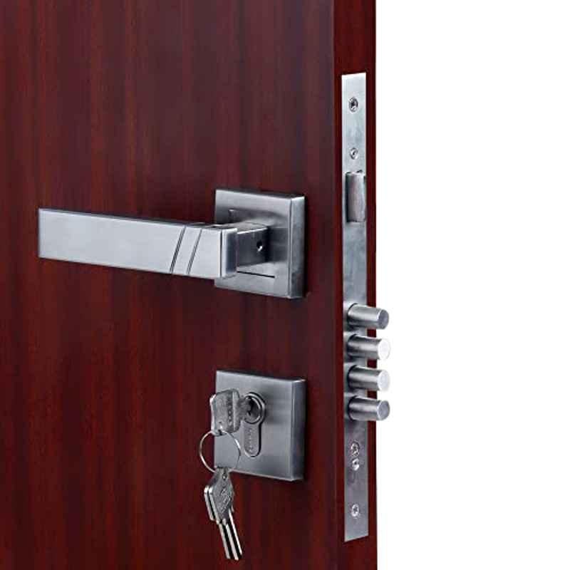 Handle Waala Rose Sierra Stainless Steel Silver One Side Key Mortise Door Lock Set