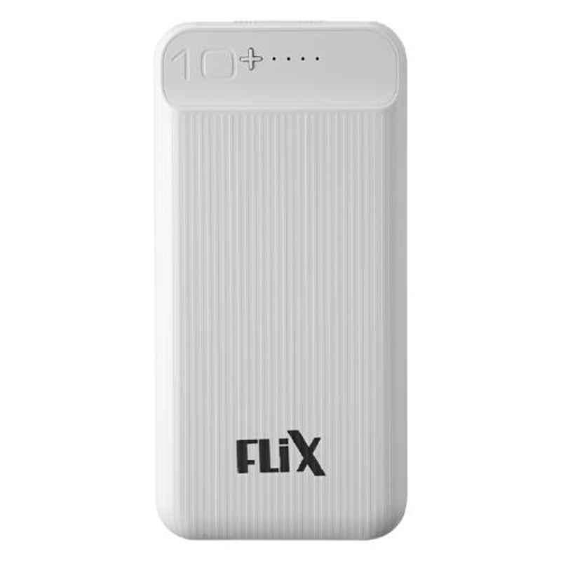 Flix Marathon 10000mAh White Slim Power Bank, XPB-102S