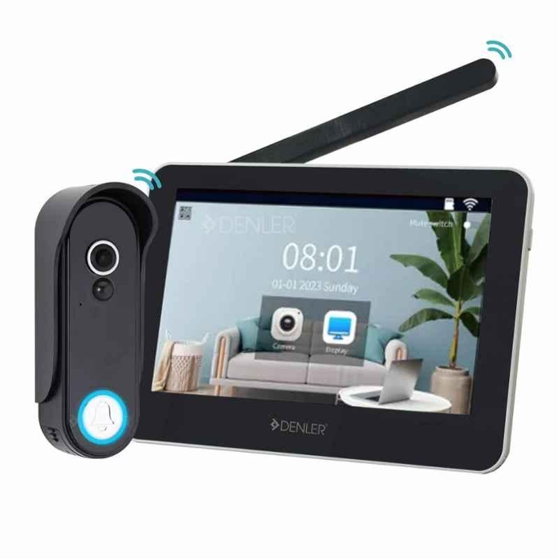 Denler Wireless VDP7W 7 inch Wi-Fi Smart LCD Video Doorbell with Wide Angle Camera, Motion Sensor & Night Vision