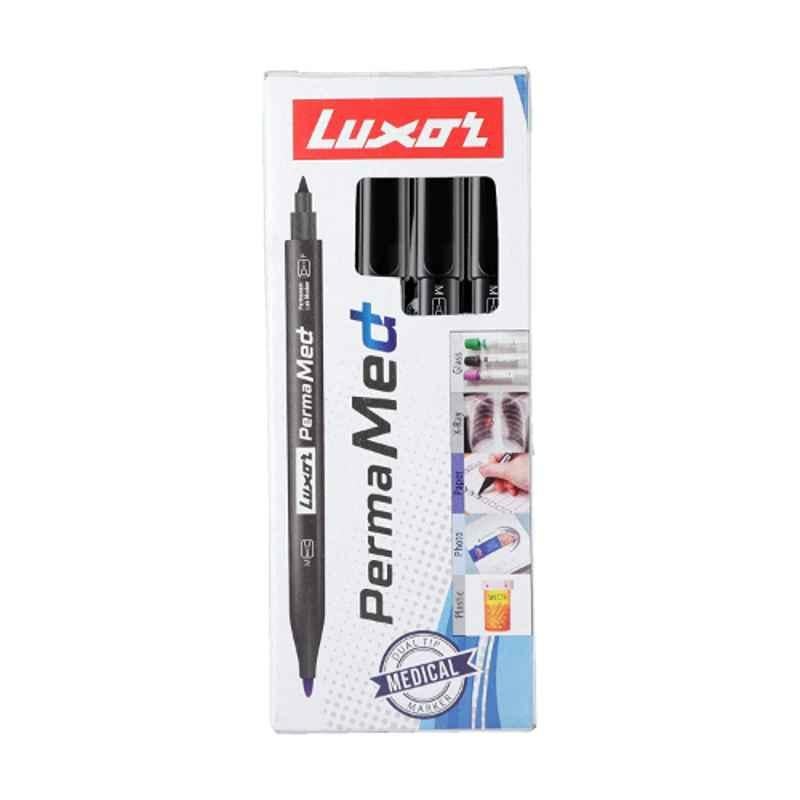 Luxor Perma Med Fine & xxlarge Black Marker Pen, 2118 (Pack of 500)