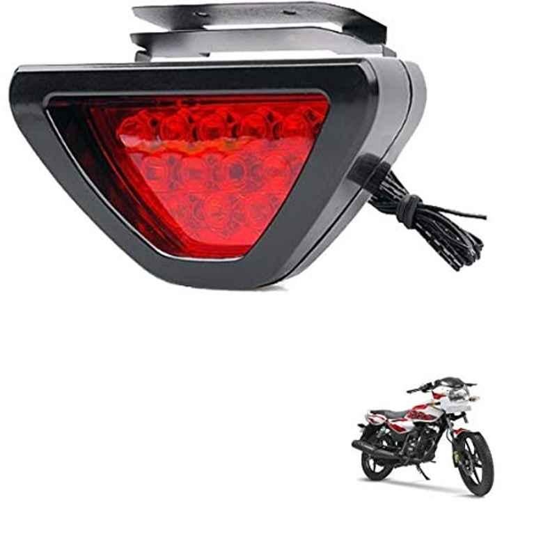 Kozdiko 12 LED Triangle Shape Bike Brake Light with Flash Mode for TVS Sports, koz_94758