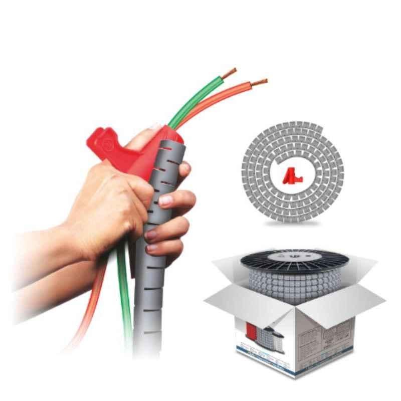 Noveau Safe-T-1ST 34mm 50m Virgin HDPE Metallic Silver Cable Zipper, NSFZ34MS0050