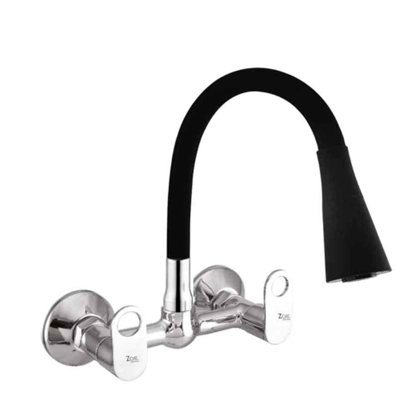 Zoie Orneo Brass Black Chrome Finish Sink Mixer with Swivel Spout, Z31046