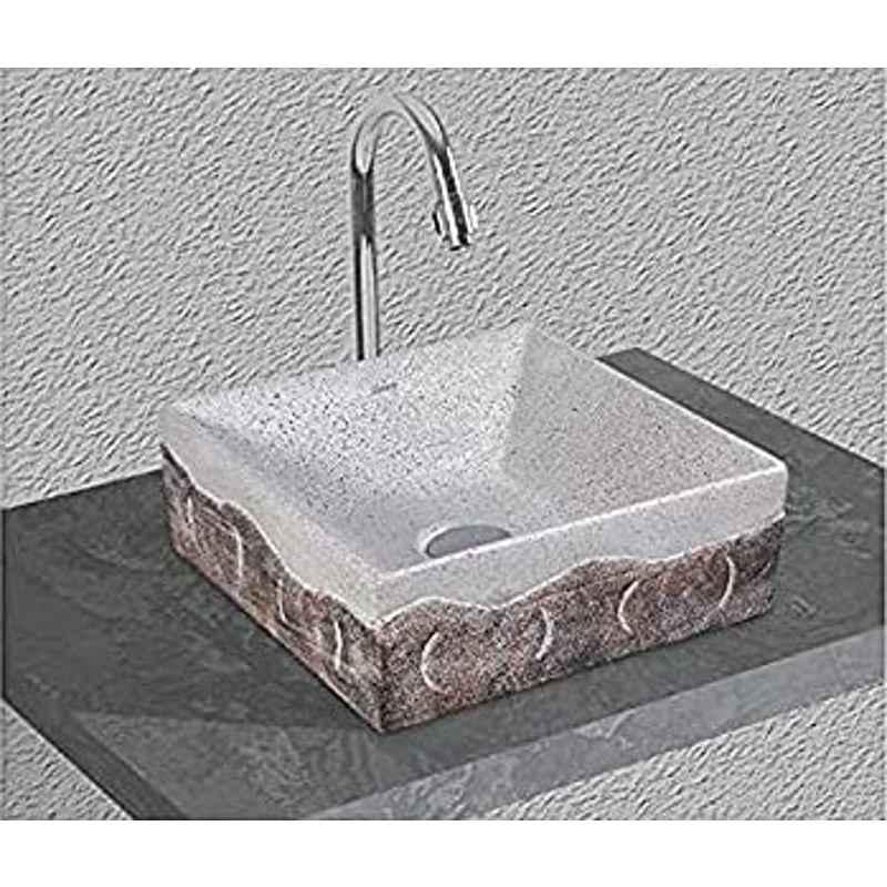 Uken Wash Basin, Table Top Ceramic Wash Basin, Table Top Ceramic Wash Basin For Bathroom, Table Top Wash Basin For Living Room (Coral-404)