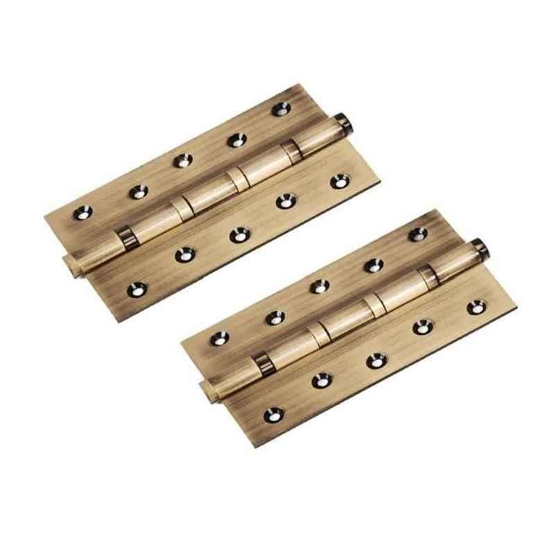Smart Shophar 5x1.5x3 inch Brass Antique Bearing Hinge, SHA10HG-BEAR-AN5X1.5X3-P2 (Pack of 2)