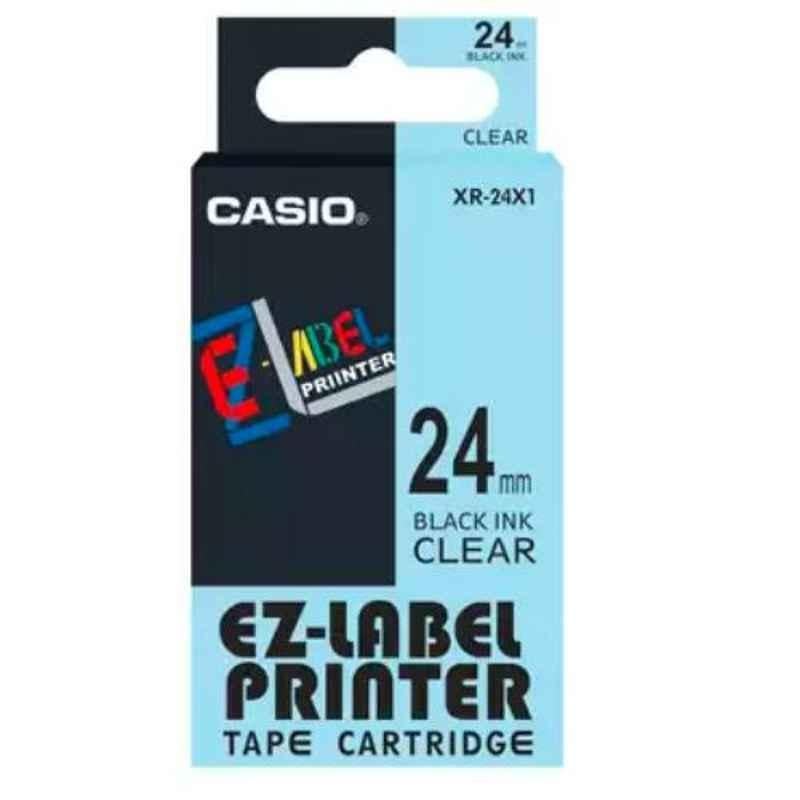 Casio XR-24X1 24mm Label Printer Tape Cartridge, Length: 8 m