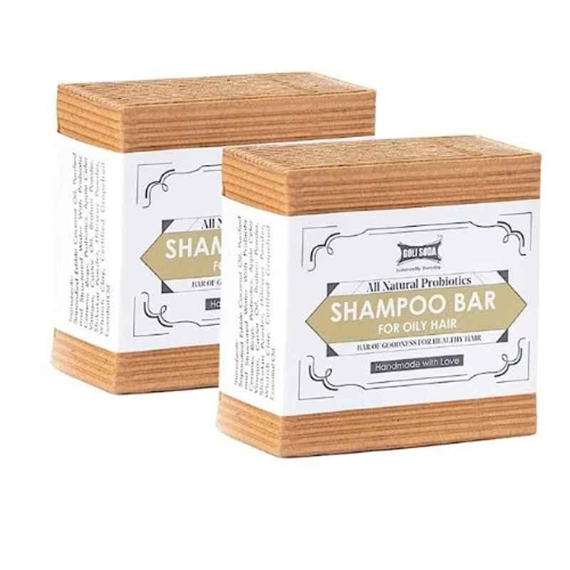 Goli Soda 90g All Natural Probiotics Shampoo Bar for Oily Hair, GSOS001x2 (Pack Of 2)