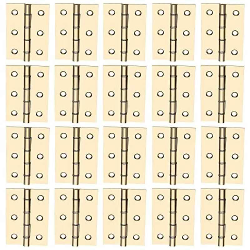 Screwtight 4 inch Brass Polished Double Steel Washered Door Butt Hinge, B170404PB-20 (Pack of 20)
