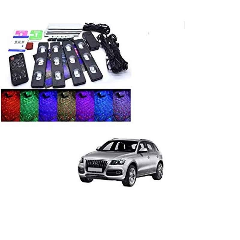 Kozdiko 4 Pcs 7 Colour Seat Bottom Car Star Light Kit with Remote Control For Audi Q5