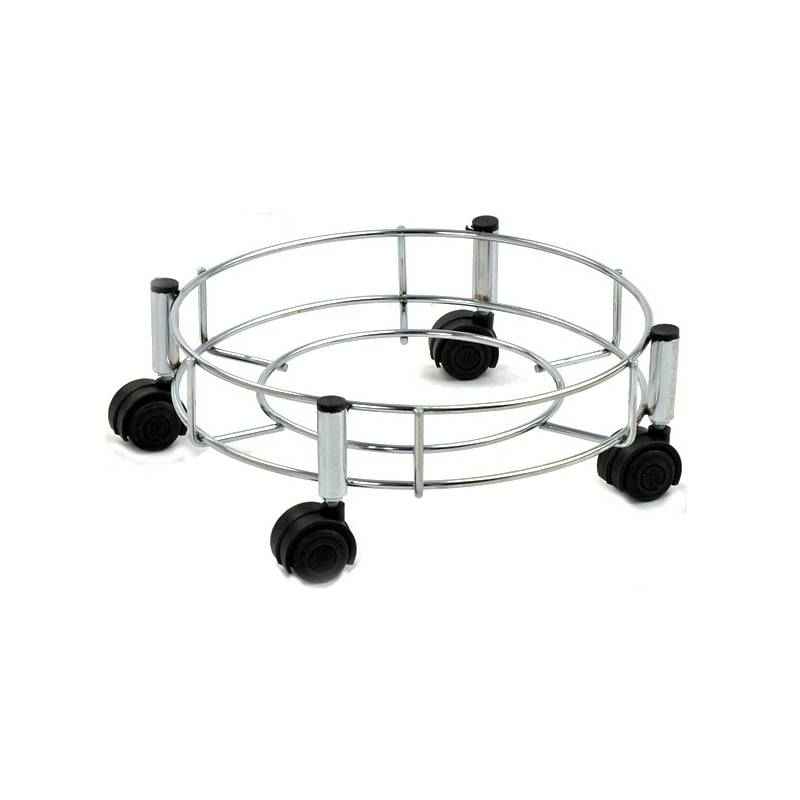 Abyss ABDY-0108 Chrome Finish Stainless Steel Gas Cylinder Trolley with Quality Wheels