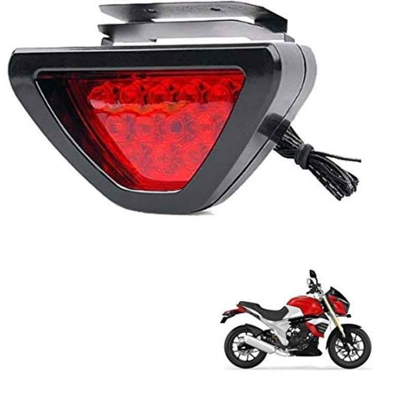 Kozdiko 12 LED Triangle Shape Bike Brake Light with Flash Mode for Mahindra Mojo, koz_94765