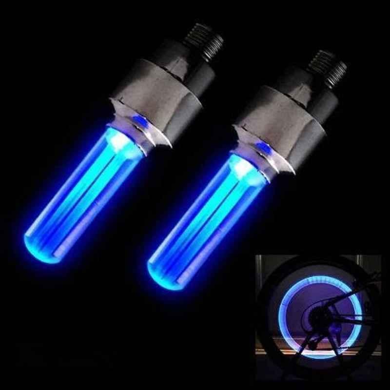 A4S 2 Pcs Blue LED Fireflys Wheel Valve Cap Set for Bicycle, ASTLO51