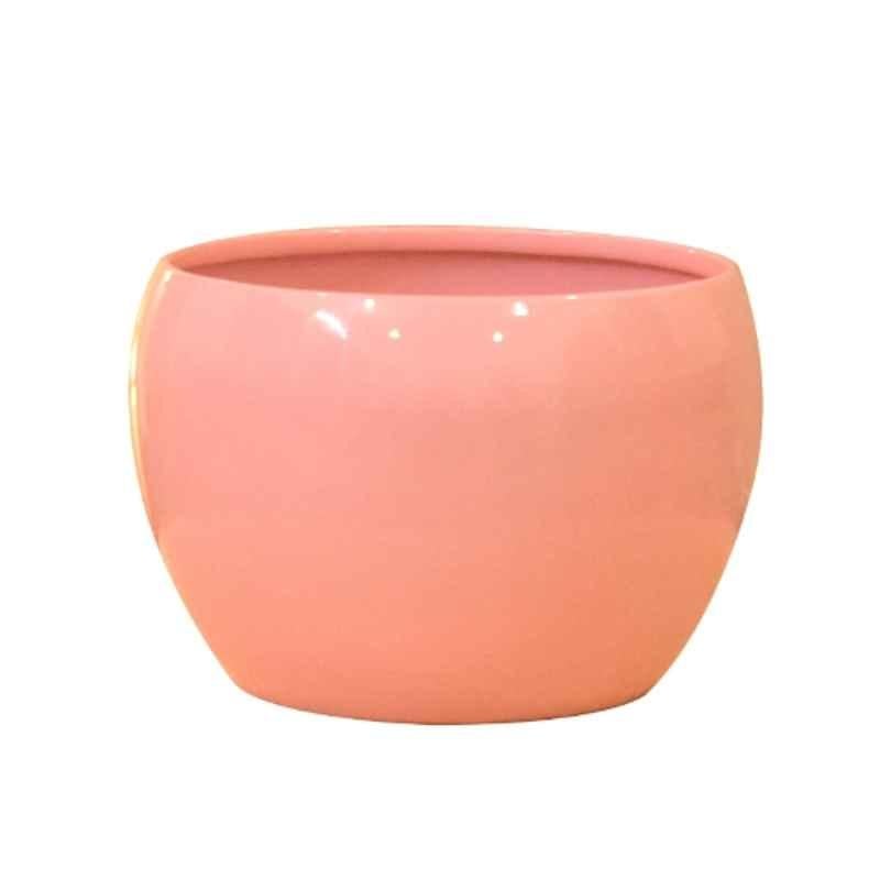 Sone Key Chidiya 5x5 inch Iron Apple Shape Pink Plant Container for Desktop, Home, Indoor & Outdoor, APL-SOLID3