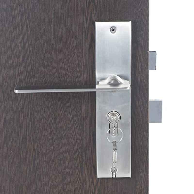 Homexpert Bentley-CYS-BSK 8 inch 60mm Stainless Steel Silver Cylindrical Plate Both Side Key Mortise Door Lock Set