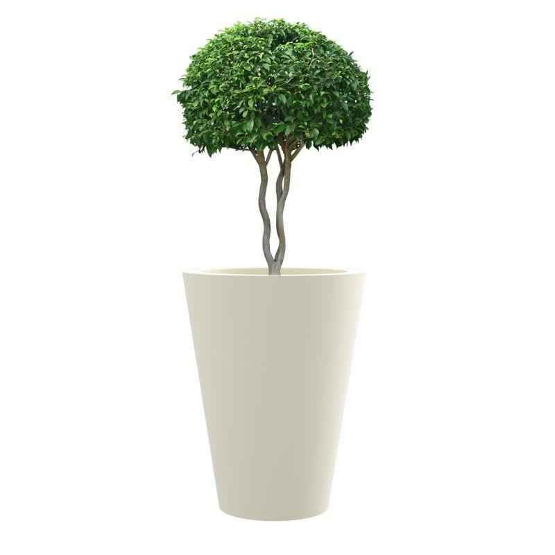 Yuccabe Italia 12 Inch Round Pleasant White Hybrid Polymer Planter, GLAS1210