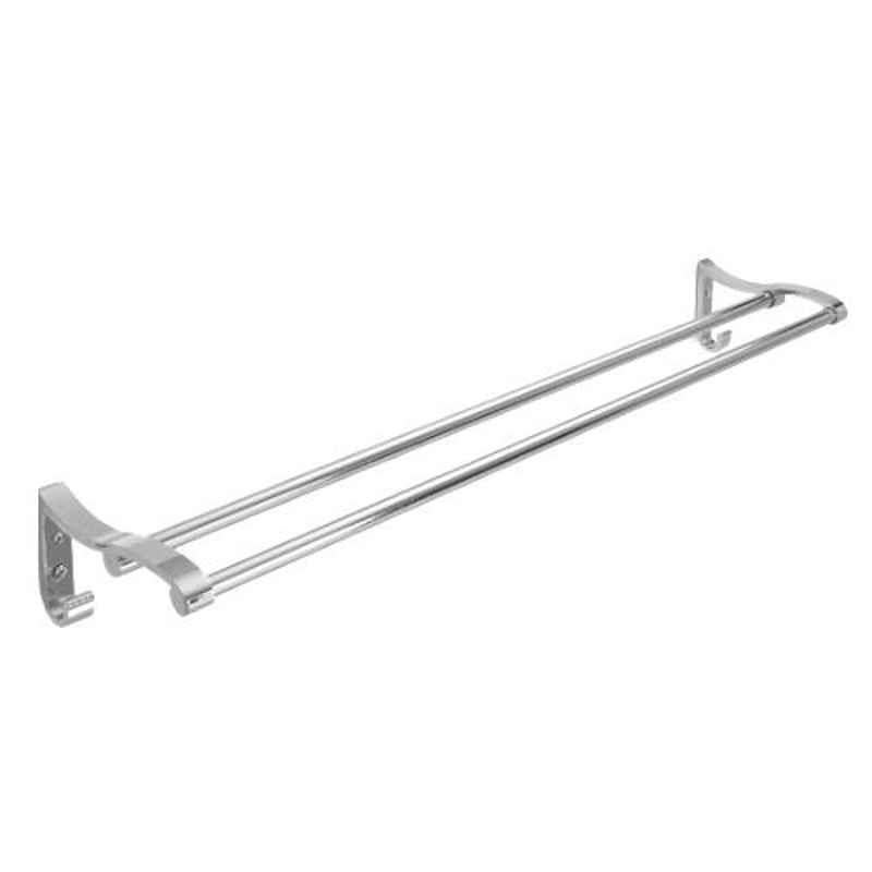 Pebble 24 inch Stainless Steel Glossy Chrome Finish Double Towel Rod, PEBL-12