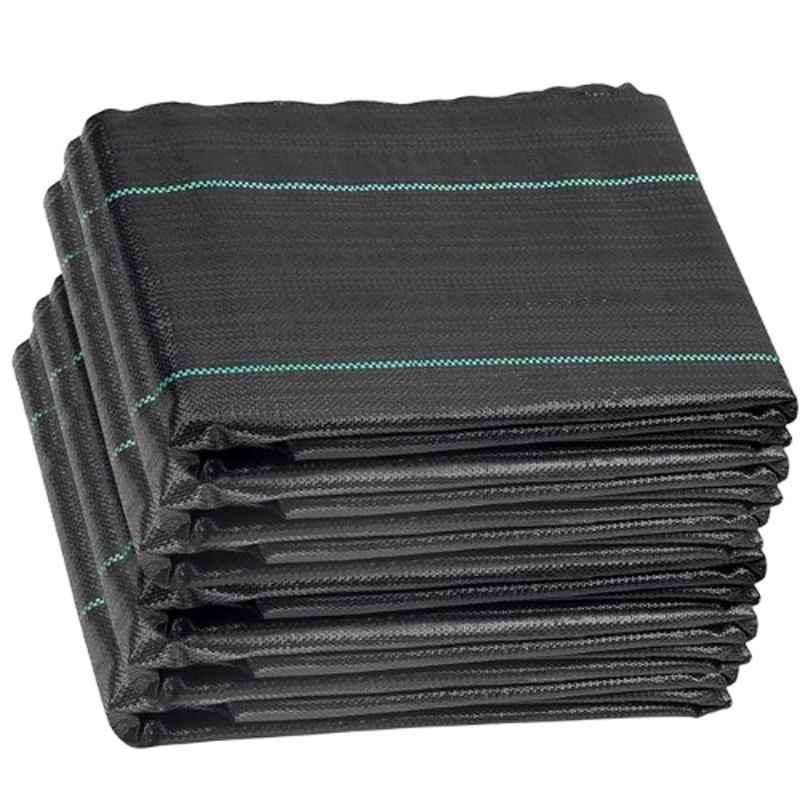Singhal Premium 4x20m 110 GSM Polypropylene Black Sheet Mat for Garden Weed Control Barrier