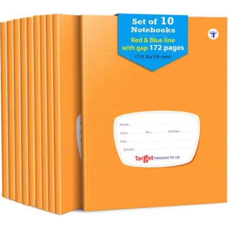 Target Publications Regular 172 Pages Brown Ruled Notebook (Pack of 10)